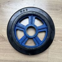 Roda Troli Dorong Industri Tugas Berat 10 Inci Anti Bocor, Karet Padat Inti Besi Cor, Bantalan Bola