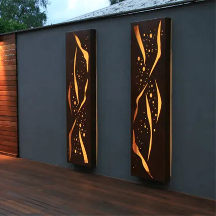 laser cut steel outdoor lighting standing light box