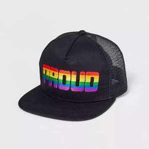 Casquette de camionneur LGBTQ + Queer Gay Lesbian <span class=keywords><strong>Bi</strong></span> Trans Rainbow Flag brodé Pride Mesh Back Flat Brim Trucker Cap - Product Image 1