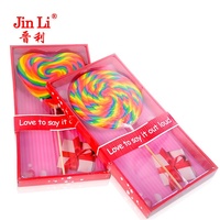 Vente en gros de sucettes géantes faites à la main, bonbons comestibles grands plats ronds et en forme de cœur