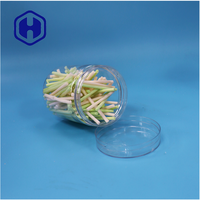 Pot à ouverture facile en plastique transparent pour animaux de compagnie avec couvercle à vis pour bonbons au chocolat anti-fuite sans BPA
