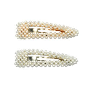 De perlas de moda pelo Clip para mujer elegante diseño coreano encaje Barrette palo de oro/plata de aleación de Metal Clip de pelo de agua boda - Product Image 3