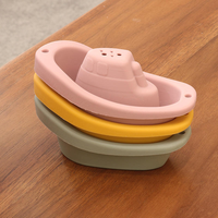 Lot de 6 jouets baignoire empilables en plastique PP écologique, bateaux, pour enfants de 5 à 7 ans, design unique, jouets éducatifs QF QF-017