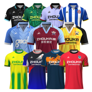 Maglie da <span class=keywords><strong>Calcio</strong></span> Personalizzate in Tessuto Jacquard, Produzione OEM, Uniformi per Squadre di <span class=keywords><strong>Calcio</strong></span> con Sublimazione <span class=keywords><strong>Personalizzata</strong></span> - Product Image 1