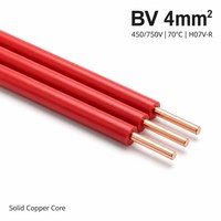 Câble Monoconducteur 4mm BV en Cuivre Massif Isolé PVC 450-750V pour Câblage Domestique et Éclairage