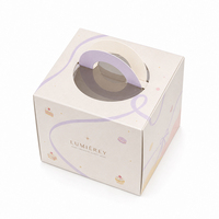 Cajas de Pastelería Altas con Logotipo Personalizado al por Mayor, Cajas para Pasteles con Ventana de Papel Kraft, Cajas Plegables Blancas Personalizadas para Pasteles