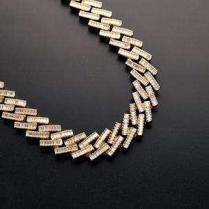 OUGEPHELI 8mm 925 스털링 실버 금도금 남성 쿠반 링크 체인 남성 힙합 주얼리 선물 마이애미 쿠반 목걸이 - Product Image 5