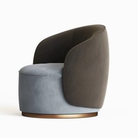 Fauteuil pivotant d'appoint convertible en tissu bouclé, style moderne nordique de luxe, pour salon d'hôtel