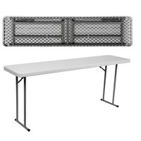 Portable 6ft Blanc Rectangulaire Table Pliante Extérieure Moderne HDPE Banquet Restauration BBQ Camping Pique-Nique Meubles pour Salle À Manger Hôtel