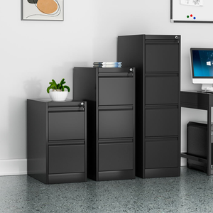 Armoire à dossiers verticale moderne en acier, gain de place, avec 3 tiroirs, mobilier de bureau durable, couleur personnalisable - Product Image 5