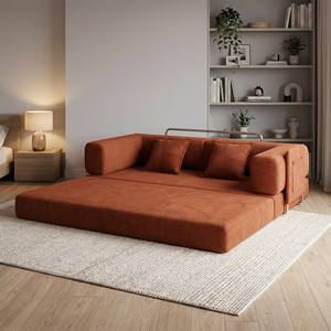 Divano Letto Moderno Minimalista Multifunzionale a 3 Posti in Velluto con Imbottitura in Spugna Convertibile per Appartamento e <span class=keywords><strong>Soggiorno</strong></span> - Product Image 6