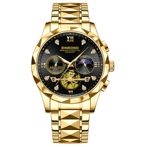 Nouvelle montre squelette de luxe pour homme, quartz, tourbillon, affichage 24H, lumineuse, étanche, chronographe, acier inoxydable, montre de business - Product Image 4