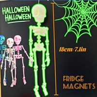 Imanes de nevera con forma de esqueleto, esqueleto magnético impreso en 3D para Halloween, decoraciones de esqueleto móvil impresas en 3D para oficina o casillero