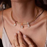 Bunte Emaille-Tropfenanhänger mit Zirkonia, DIY-Charms, goldene Birnenförmige Kristalle, eingelegt in mehrfarbigen Bonbonfarben, Anhänger für die Schmuckherstellung