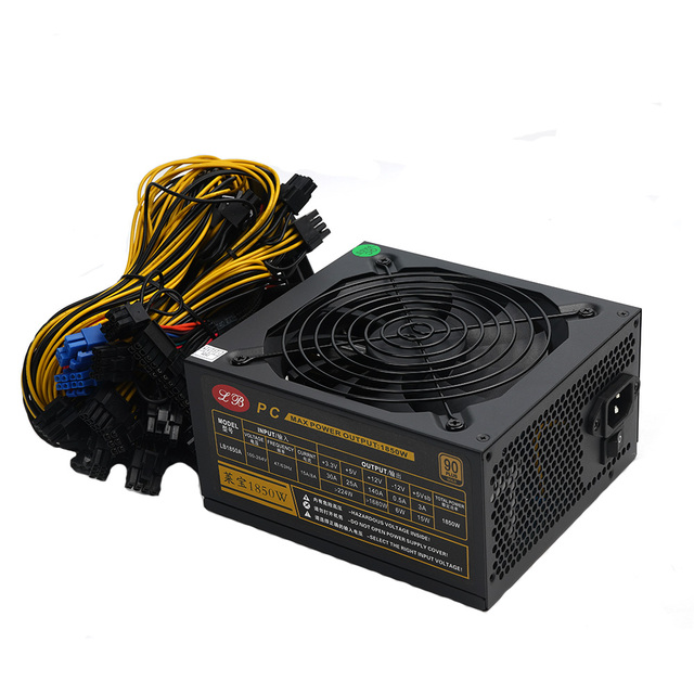 LeKang Ling Cat LK-1850W 1600W-2400W Desktop Computer Power Supply 16 PCI-E Interfaces 20+4Pin Input Voltage 100-265V Server Use