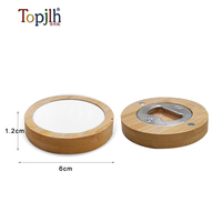 Topjlh Vente en gros d'ouvre-bouteilles en bambou vierge pour sublimation, insert métallique pour les barbecues en plein air, cadeaux de fête