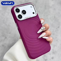 VAWI S123 pour iPhone 18 17 16 Pro Max – Coque de protection avec cadre métallique – Étui magnétique original en silicone liquide pour iPhone