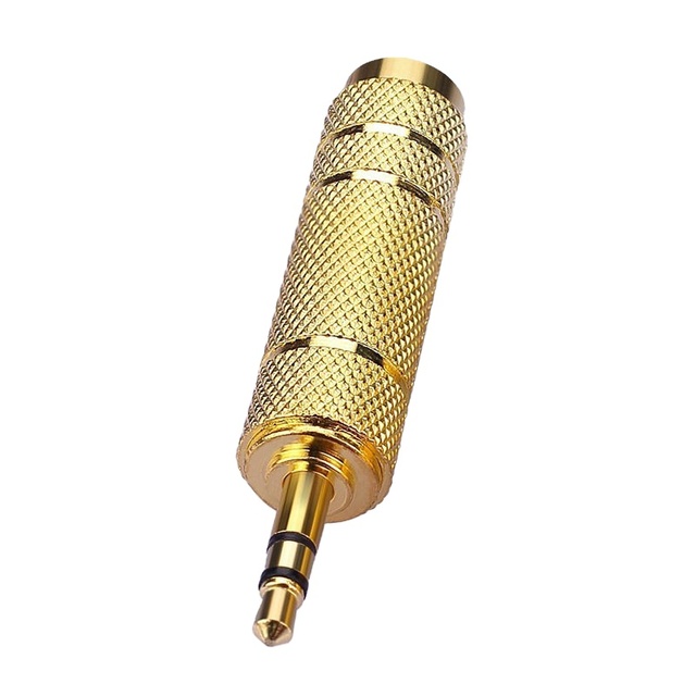 1/4 inch Gold Plated 6.35mm Male to 3.5mm Female Plug Connector Adapter 6.35 mm Male to 3.5 mm Female Gold 3.5 to 6.5 Audio Jack