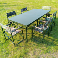 Table de travail pliable portable en acier et plastique, verte, pour le commandement tactique, le bureau, les conférences en plein air
