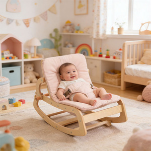 Silla Mecedora de Madera Original para Bebé, Ajustable, de Madera Maciza, Cuna para Recién Nacidos de 6 a 12 Meses - Product Image 1