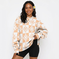 Sweat-shirts à capuche décontractés surdimensionnés pour femmes, motif oiseau Iwa Hawaï, col rond, épaules tombantes, vente en gros