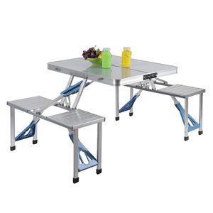 Table et chaises de pique-nique de Camping pliables portables, ensemble de tabourets de fête, cuisine de plein air jardin barbecue en aluminium de haute qualité - Product Image 4
