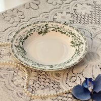 Assiette en céramique de style français vintage, luxe léger, 8 pouces, pour la maison, dessert, petit-déjeuner occidental, pâtes