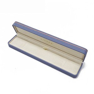 Caja de paquete de joyería de regalo azul Caja de collar de cuero fino personalizada Caja de joyería de embalaje - Product Image 2