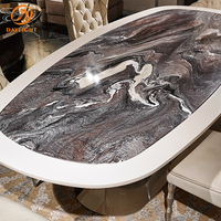 Ensemble de table à manger en marbre au design contemporain de luxe, mobilier moderne pour villa, appartement, salle à manger