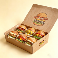 Boîte d'emballage pour poulet frit, hamburgers et frites, en papier ondulé de qualité alimentaire, avec logo personnalisé en usine