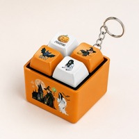 Porte-clés Fidget Clavier 4 Touches Activées par Bouton, Jouet Clicker avec Lumière LED et Son, Anti-Stress, Pendentif Clavier pour Sac à Dos de Noël