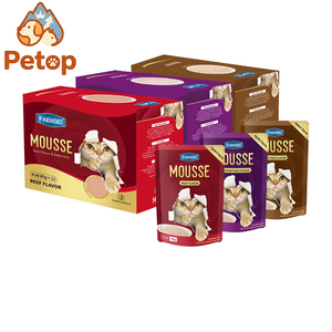 Petop Mousse <span class=keywords><strong>pour</strong></span> <span class=keywords><strong>chat</strong></span>, Milkshake, Aliment sec en sachets, Friandises crémeuses, <span class=keywords><strong>pour</strong></span> chatons et chats adultes, Collations hydratantes et nutritives, Formule poulet et thon - Product Image 1