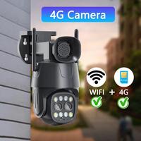 Caméra IP PTZ Camhi WiFi 4G avec zoom optique 10X, extérieure, 8MP, double objectif CMOS, sécurité, grand angle, vision nocturne, audio bidirectionnel, NVR