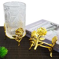 Base diffuseur de parfum de luxe en forme de fleur, support métallique personnalisé pour bougie, base de parfum pour chambre et salle de bain, étagère porte-bougie, décoration intérieure