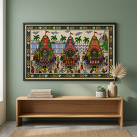 Peinture traditionnelle artisanale Pattachitra, forme rectangulaire, occasion Jagannath Rath Yatra, décoration murale pour salon intérieur