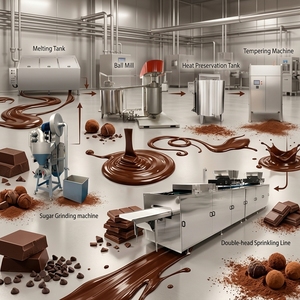 Línea <span class=keywords><strong>de</strong></span> Producción Automática para Procesamiento <span class=keywords><strong>de</strong></span> Granos <span class=keywords><strong>de</strong></span> Cacao, Chocolate, Tanque <span class=keywords><strong>de</strong></span> Fusión <span class=keywords><strong>de</strong></span> Grasa, Máquina para Hacer Crema <span class=keywords><strong>de</strong></span> Chocolate - Product Image 1