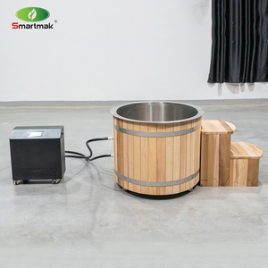 Bain de glace <span class=keywords><strong>en</strong></span> <span class=keywords><strong>bois</strong></span> Smartmak, sauna, baril de glace avec pompe à eau et équipement de réfrigération, piscine de plongée froide - Product Image 3