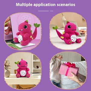 Cho Amazon Hot Bán DIY <span class=keywords><strong>Handmade</strong></span> Len Dệt Kim Động Vật Búp Bê Rồng Trái Cây Rồng Crochet Bông Nghệ Thuật Lưu Niệm Gói - Product Image 3