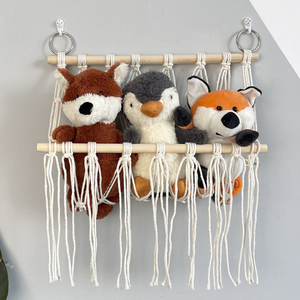 Bohemian Style Hand-Woven Cotton <strong>Rope</strong> <strong>Shelf</strong> for Hanging Children's Room Storage with Doll Book Decoration Wall <strong>Shelf</strong> - Product Image 3