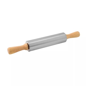 Mattarello antiaderente in acciaio inossidabile manico in legno utensili per la cottura <span class=keywords><strong>Pasta</strong></span> fondente mattarello - Product Image 2
