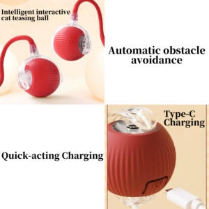 Innovatief 360 ° Auto-Rollend Smart Pet Ball Speelgoed Met Usb Opladen Interactief Touwstaartontwerp Voor Honden En Katten - Product Image 6