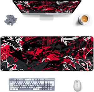 Tapis de souris XXL, tapis de souris de jeu étendu, grand tapis de bureau, 31,06 " x 11,8 ", clavier, ordinateur portable, tapis de souris <span class=keywords><strong>rouge</strong></span>, jeu à domicile, travail - Product Image 2