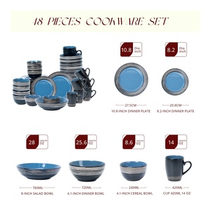 ชุดจานเซรามิกแบบเรียบง่ายรักษ์โลก 48 ชิ้น ชุดจานลายนูนสีสันสดใส เหมาะสำหรับร้านอาหาร และเป็นของขวัญที่สมบูรณ์แบบ - Product Image 2