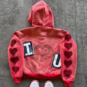 Özel Streetwear Unisex sunsunflare Sweatsuits asit yıkama Hoodies Sweatpants DTG baskı sıkıntı erkek eşofman 100% pamuk - Product Image 4