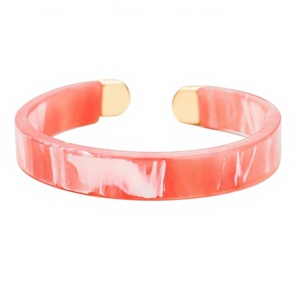 Bracelet jonc vintage en résine épaisse, motif marbre vert, style bohème, bijoux unisexe, acrylique lucite, mode, mariage, femme - Product Image 4