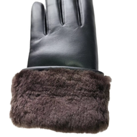 Gants en cuir de mouton véritable avec doublure en fourrure d'agneau véritable extrêmement froide