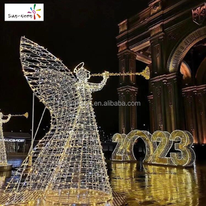 Grande décoration de Noël extérieure 2027, ange lumineux pour jardin - Product Image 1
