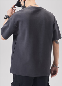 เสื้อยืดแขนสั้นสำหรับผู้ชายเสื้อคอกลมแขนห้าส่วนผ้าฝ้ายขนาดใหญ่280กรัม - Product Image 2