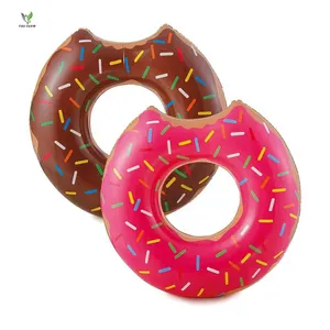 Hot Selling Bruin Roze Kleurrijke Donuts Zwembad Drijft Kinderen Volwassenen Opblaasbare Zwemboei Donut Drijvende Zwemring