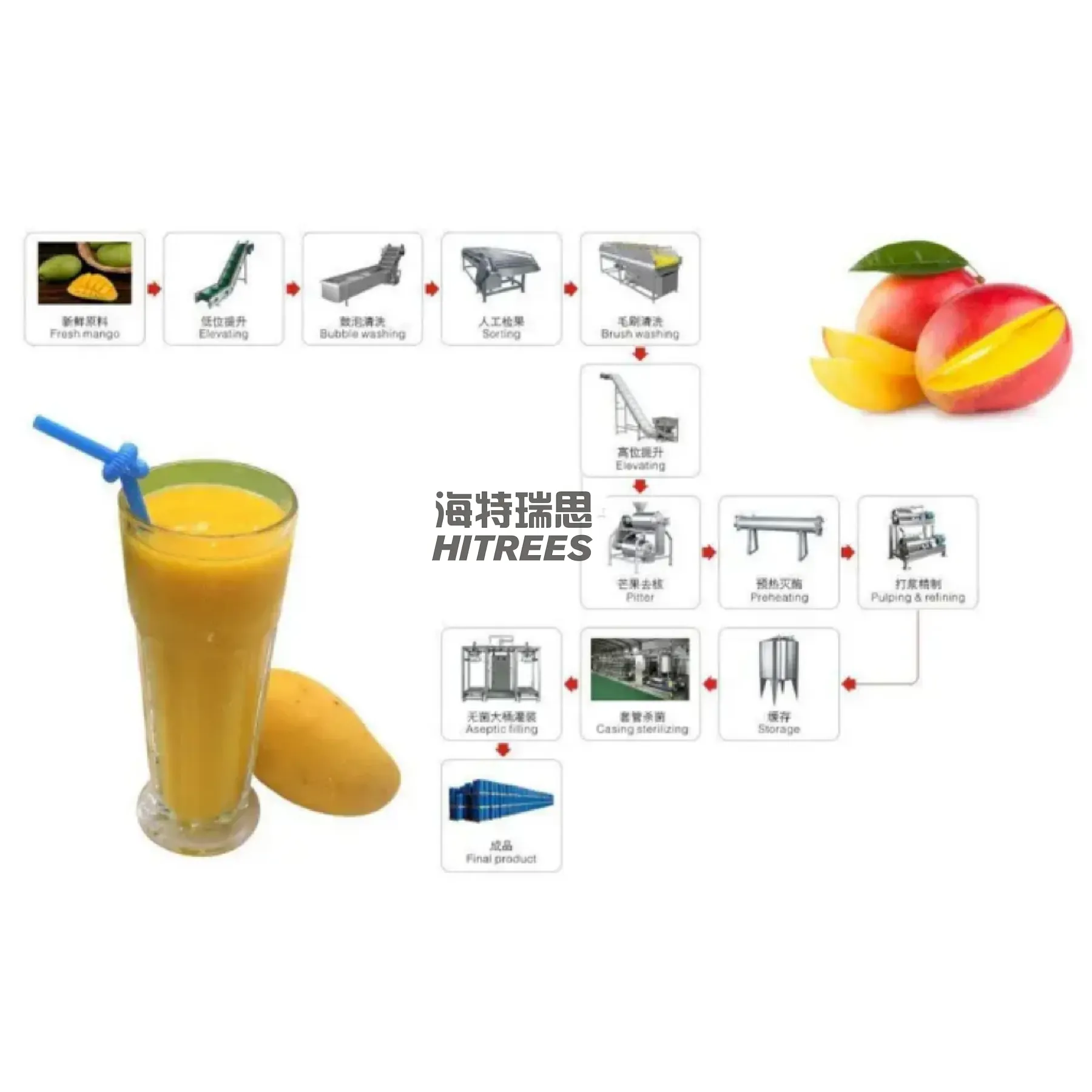 Máquina de jugo de mango Máquina para hacer jugo de mango Precio de línea de producción de jugo de mango